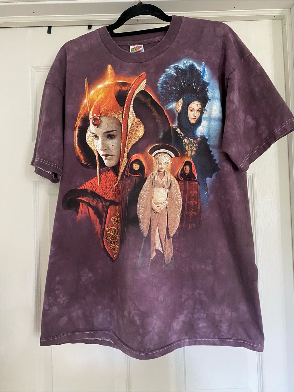 Vintage 1999 Star Wars Episode 1 Queen Amidala Tie Dye Shirt Size XXL Collectibl
